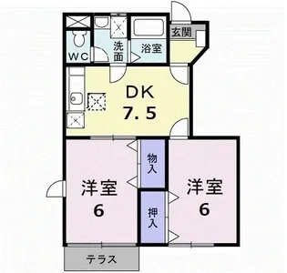 広島県廿日市市沖塩屋3【アパート】の間取り
