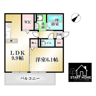 徳島県板野郡松茂町笹木野字八北開拓【アパート】の間取り
