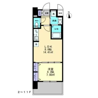 S RESIDENCE中央町alectra【4階】の間取り