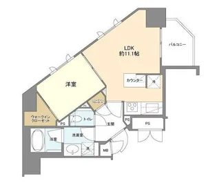 ジオ西新宿ツインレジデンス イースト棟【9階】の間取り