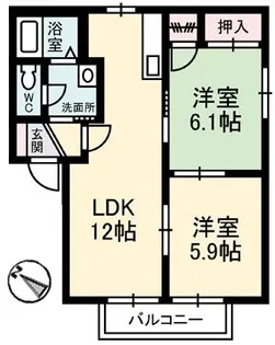 フレグランス中山台 D棟【2階】の間取り