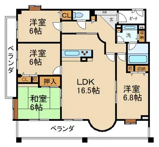 フィオレッタ枚方【3階】の間取り