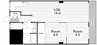 大阪府大阪市旭区新森1【マンション】の間取り