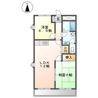 2LDKの間取り画像