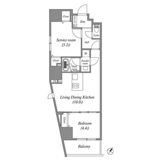 東京都千代田区東神田1【マンション】の間取り