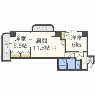 北海道札幌市中央区北五条西22【マンション】の間取り