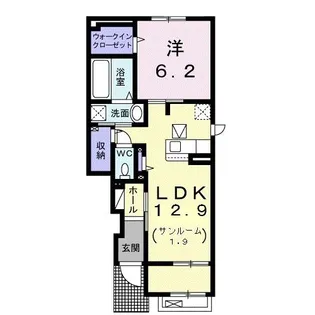 ヴェントセレーノII【1階】の間取り