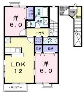 ボナールメゾンU B棟【2階】の間取り