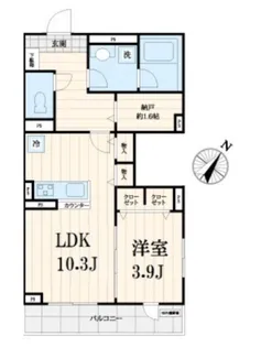 グランデール中目黒【3階】の間取り
