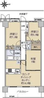 ツインコート高槻【5階】の間取り
