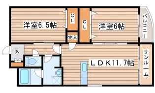 ソルジェンテ泉中央【3階】の間取り