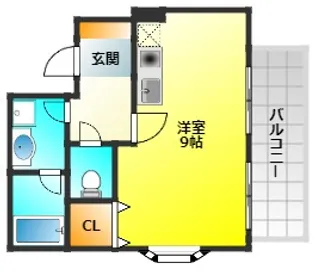 カーサアリエッタ大橋【3階】の間取り