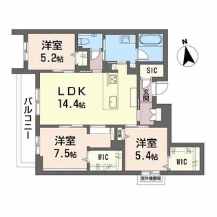 ブルーハート6【3階】の間取り