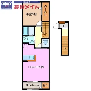 サンリベール【2階】の間取り