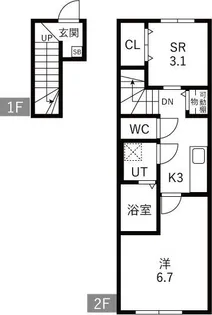 LeveL vijf A【2階】の間取り