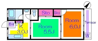 第一コーポ保木間【1階】の間取り