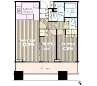 グランドターミナルタワー本八幡【13階】の間取り