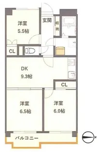 サンライフ南蒲田【7階】の間取り