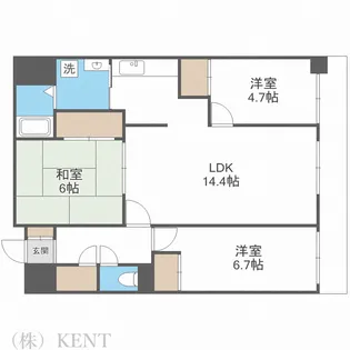 メビウス宮の沢【1階】の間取り