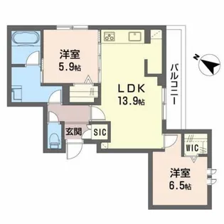 プレーデル【2階】の間取り