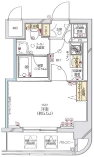 グリフィン横浜・桜木町十番館【6階】の間取り