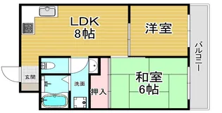 プランドール住之江【4階】の間取り