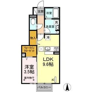 クレールシャンブル A【1階】の間取り