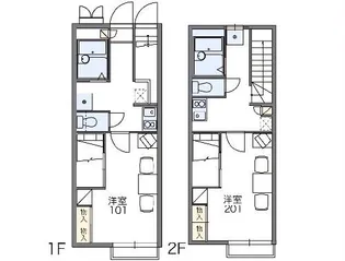 レオパレスグリーンタカタ【1階】の間取り