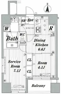 メイクスデザイン新宿【7階】の間取り