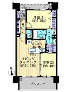 アルビオ・ガーデン西川原【9階】の間取り