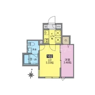 ソレイユ小岩【1階】の間取り