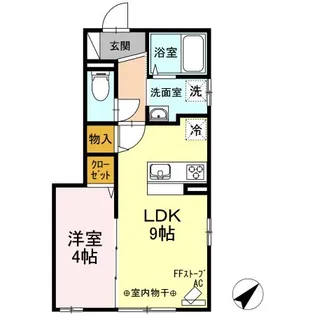 セキュレアKOU【1階】の間取り