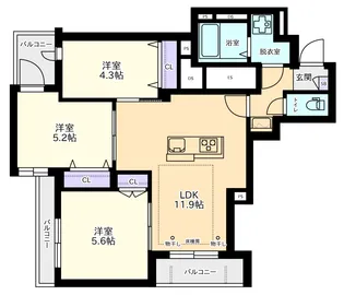 GLYCINE kitashibu【2階】の間取り