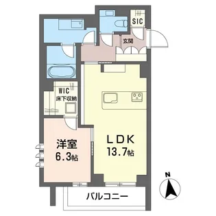 オーギュスト ソレイユ【1階】の間取り