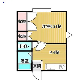 田村ハイツB棟【1階】の間取り