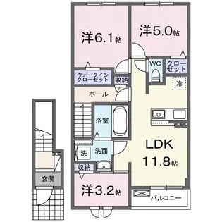 スカイ・ヒル【2階】の間取り