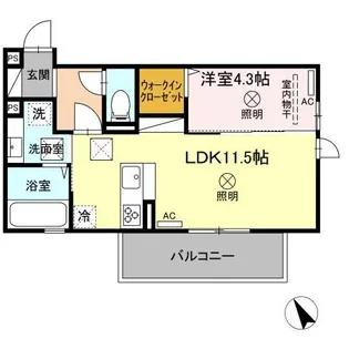 プレミスト新八代【1階】の間取り