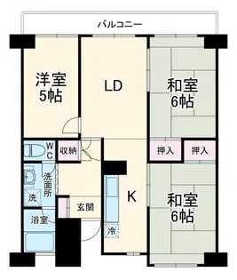 美浜東エステート5号棟【5階】の間取り