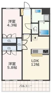 KANNA-KAMUI【5階】の間取り