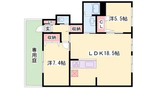 シャーメゾン神河【1階】の間取り
