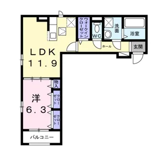 キャスロック北花田【1階】の間取り