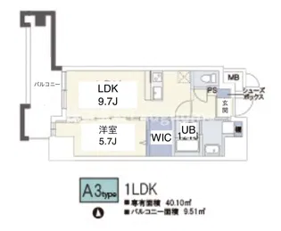 ドミツィール福【1階】の間取り