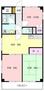 ベルメゾン市が尾B【4階】の間取り