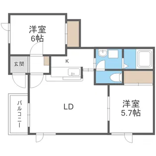 ノースランド山鼻【1階】の間取り