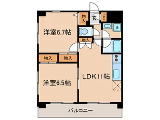 フリ-デ【2階】の間取り