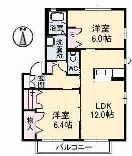 シャーメゾングレース B棟【2階】の間取り