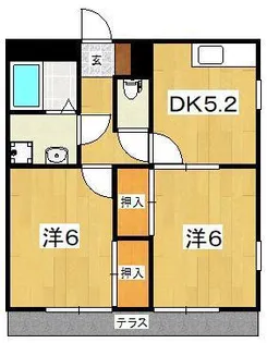 ストークハイツB【1階】の間取り