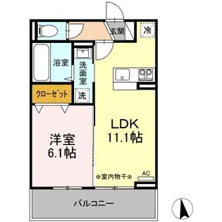 1LDKの間取り画像
