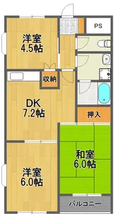 東京都福生市南田園3【マンション】の間取り