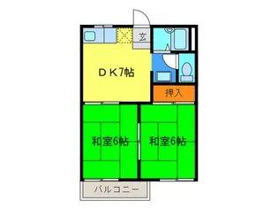 乾ハイツB棟【2階】の間取り